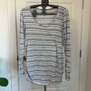 Striped maternity long sleeve t shirt, size medium